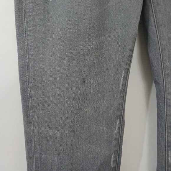 Madewell Womens Jeans Slim Boyjean Mid Rise Gray Denim Distressed Size 27 Flawed - Picture 2 of 10